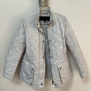 Coach Light Gray Quilted Puffer Jacket